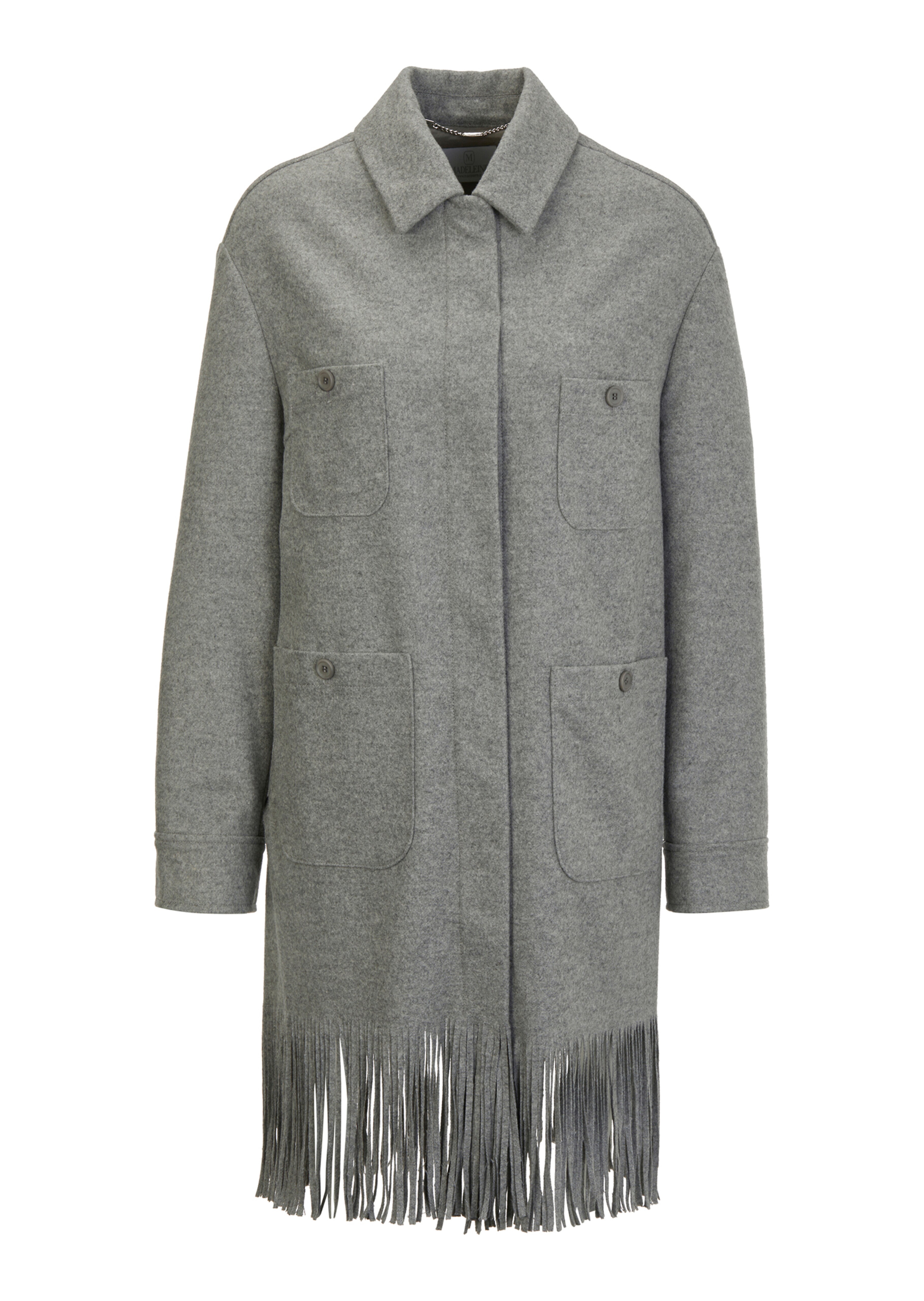 Fransenjacke im lässigen Hemdenstil