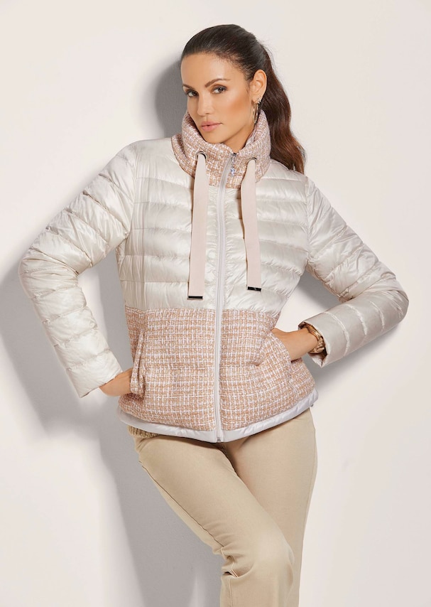 Steppjacke mit Bouclé-Partien