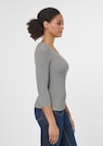Schlanker Rippenpullover mit 3/4-Ärmeln thumbnail 4