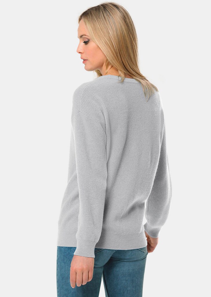 Kaschmirpullover in Patentstrick mit Rundhals