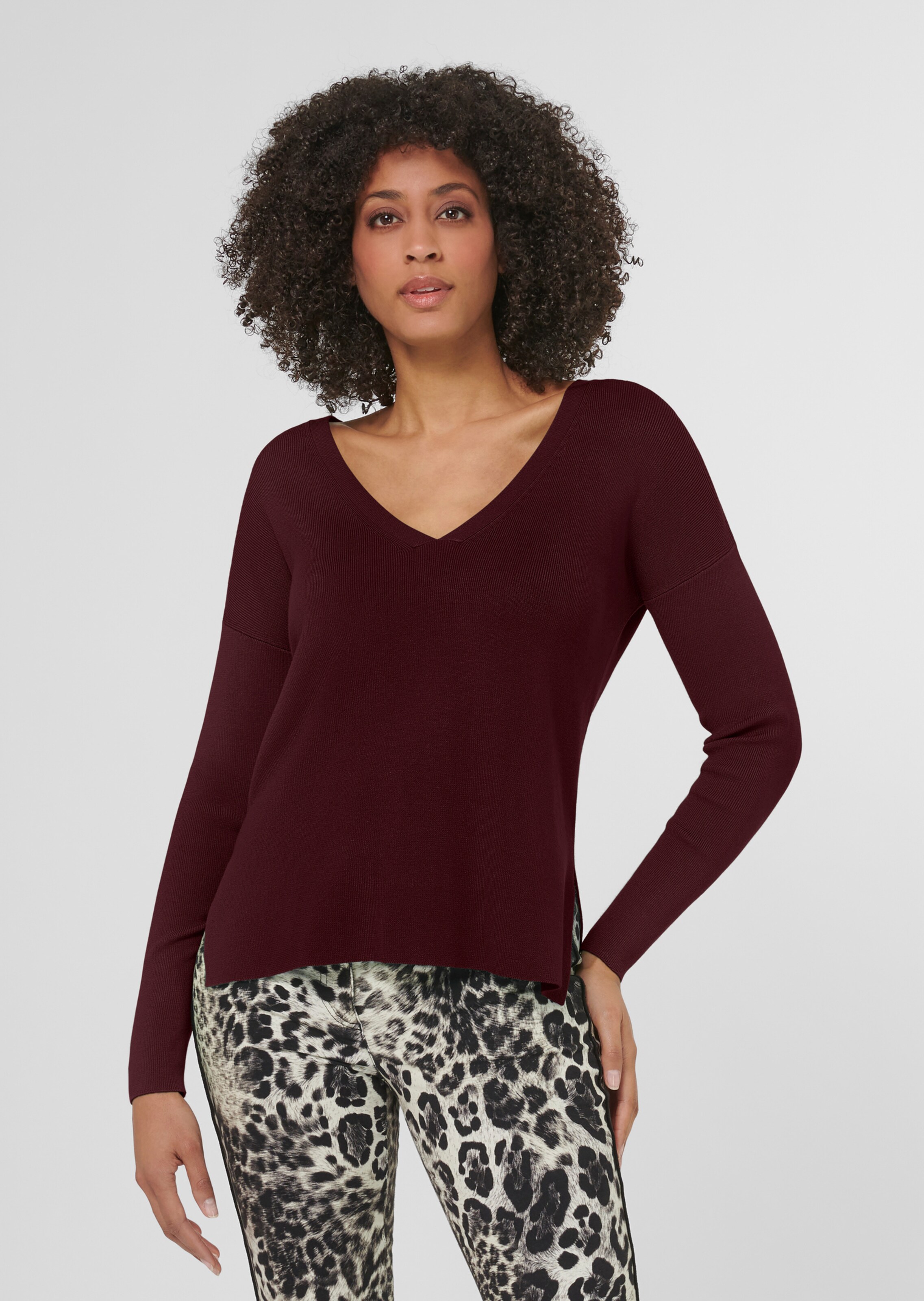 Strickpullover mit V-Ausschnitt