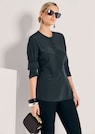 Lange Seidenbluse in kragenloser Form thumbnail 4