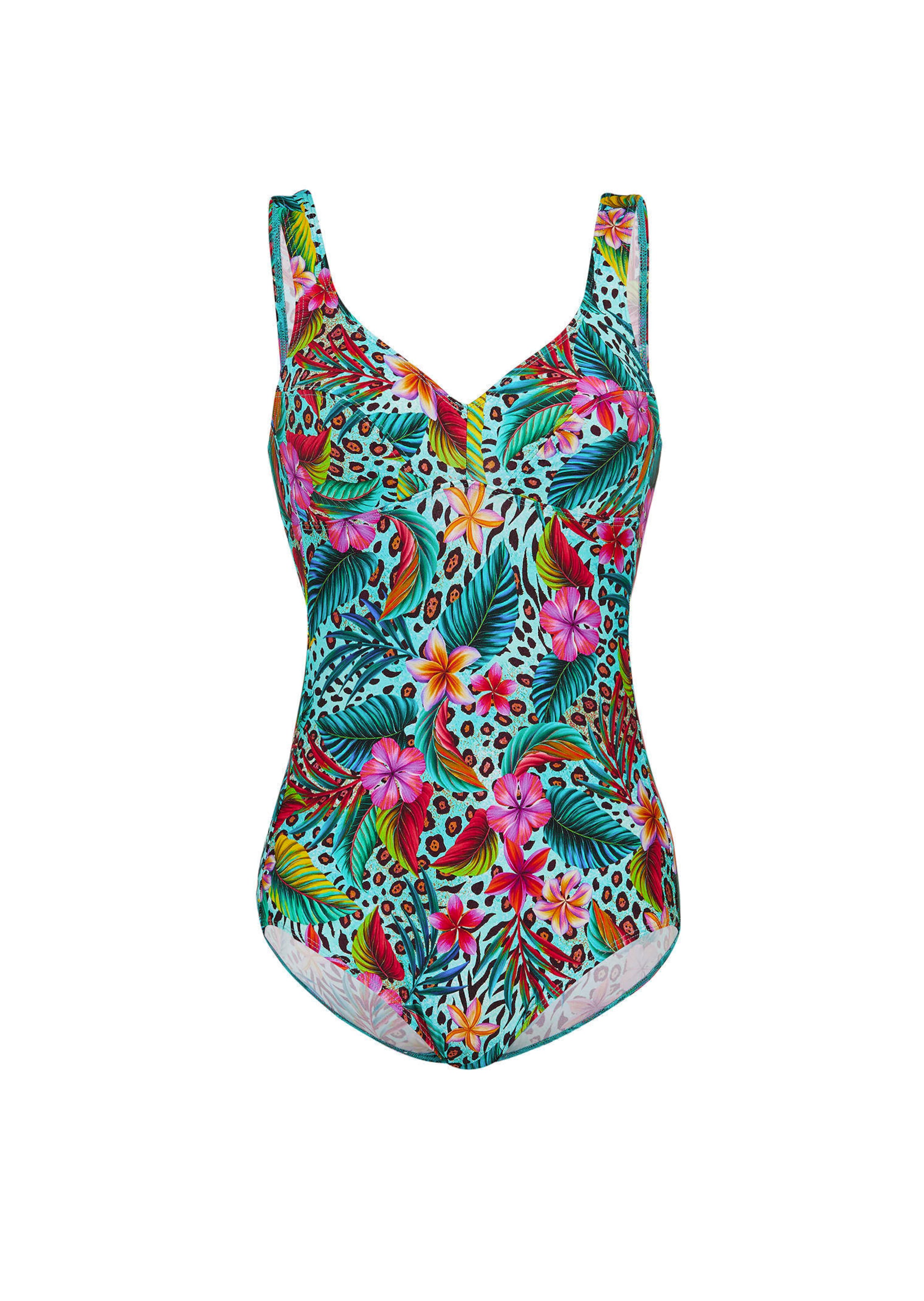 Badpak met V-hals en netvoering