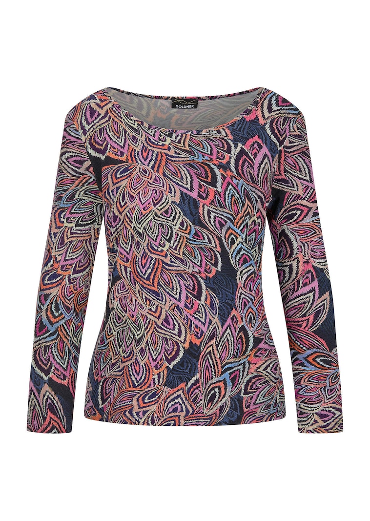 Jersey-Shirt mit Blätterprint