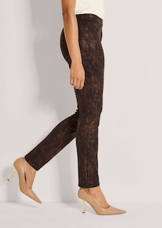 Schmale Hose mit zart glänzendem Animal-Print thumbnail 4