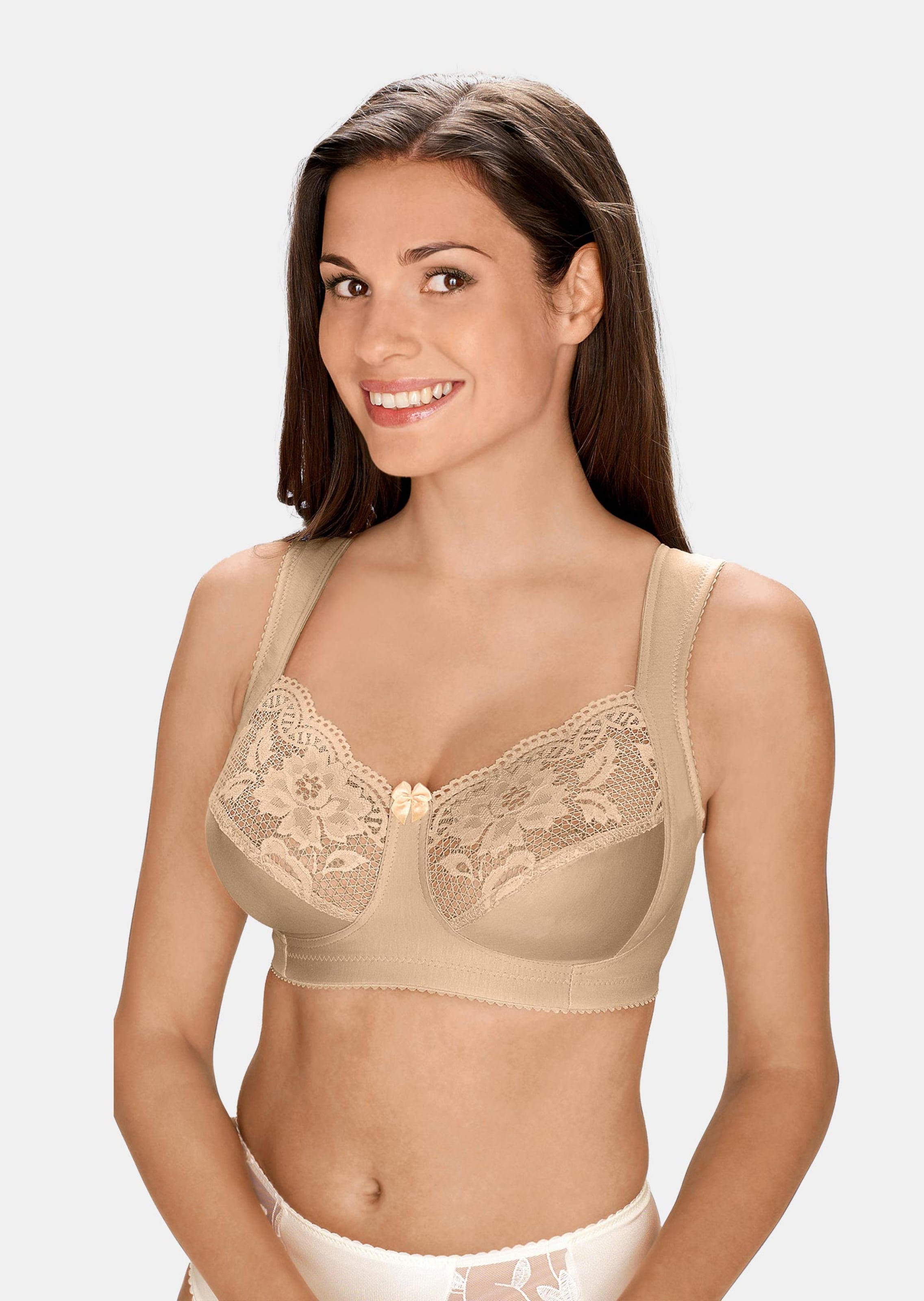 Soutien-gorge sans armature en coton et dentelle