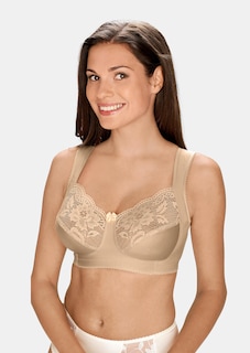 Soutien-gorge sans armature en coton et dentelle thumbnail 1