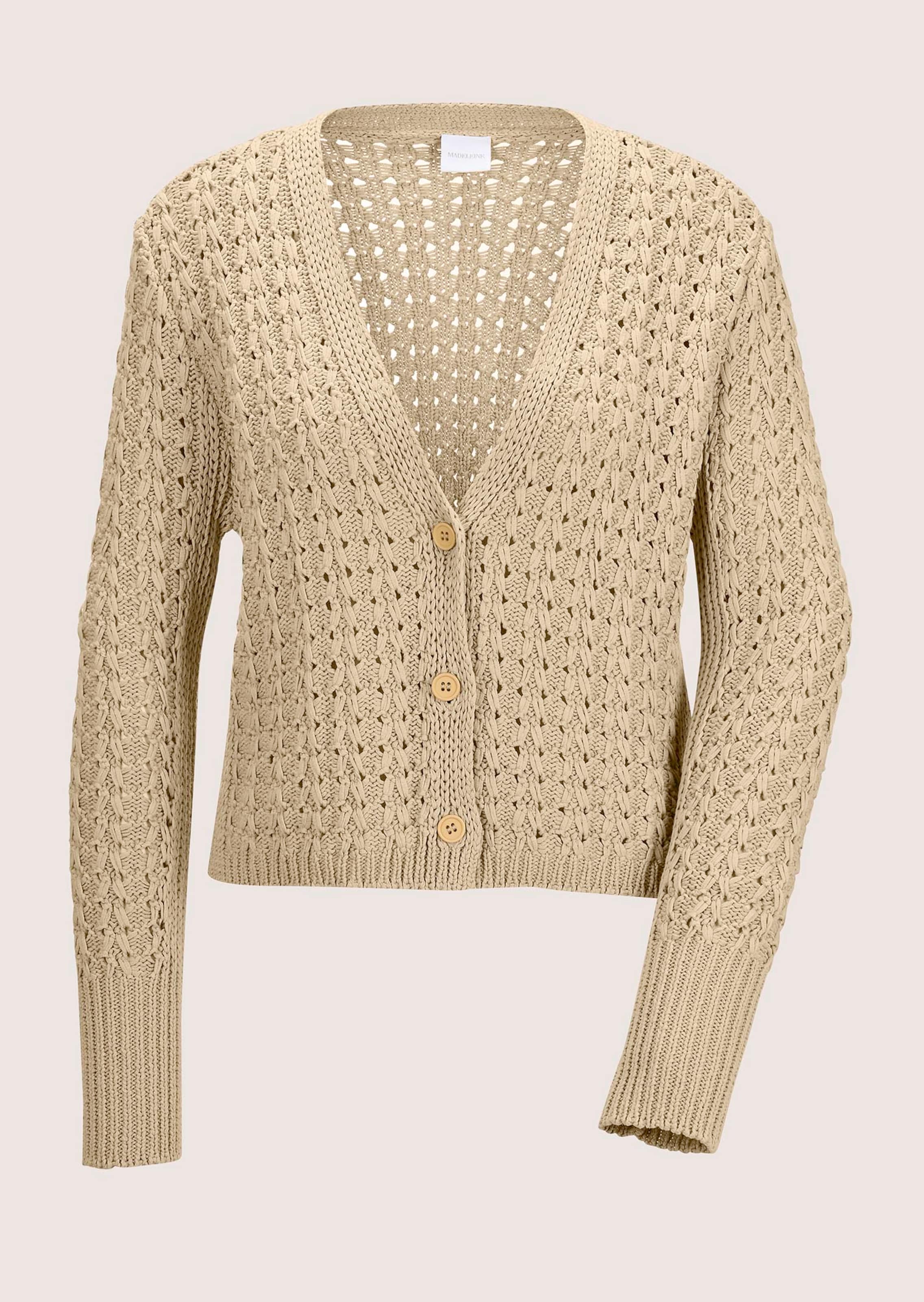 Cotton cardigan in berber | MADELEINE Fashion