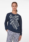 Sweatshirt with letter print and rhinestones thumbnail 1