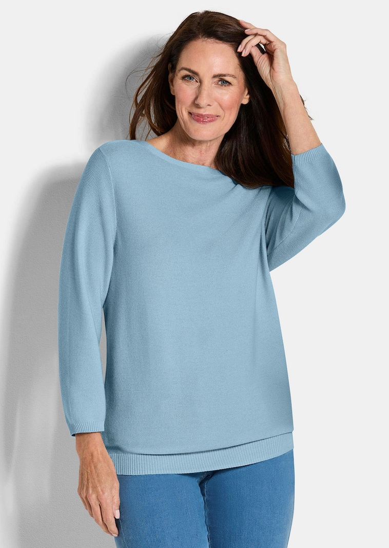 Feinstrick-Pullover aus reiner Baumwolle
