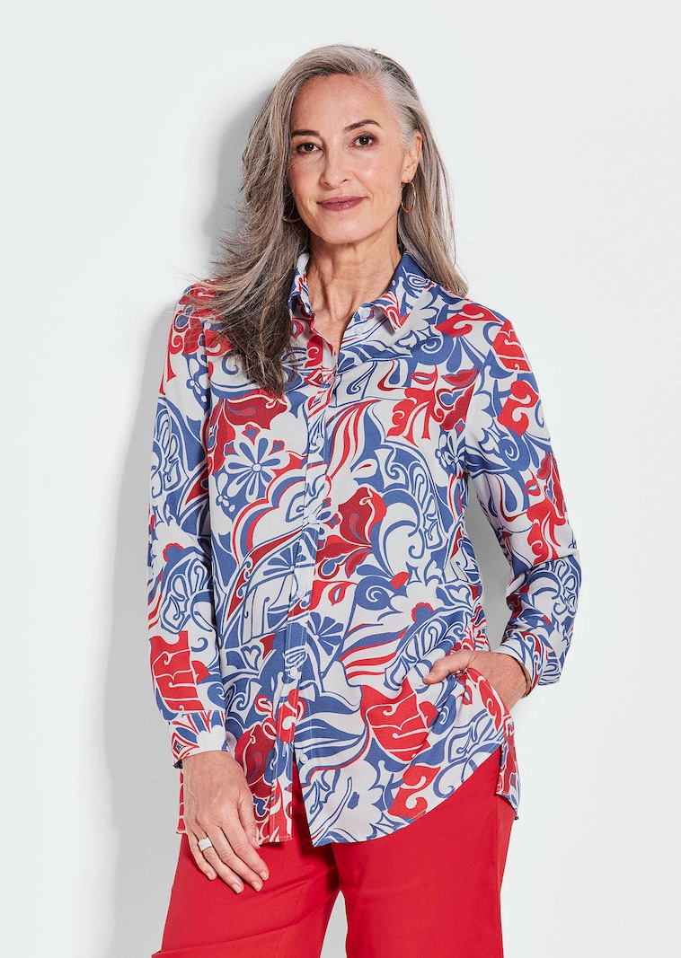 Hemdbluse mit Alloverdruck