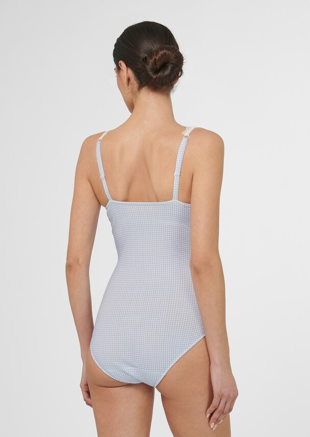 Body with Vichy check pattern and lace 2