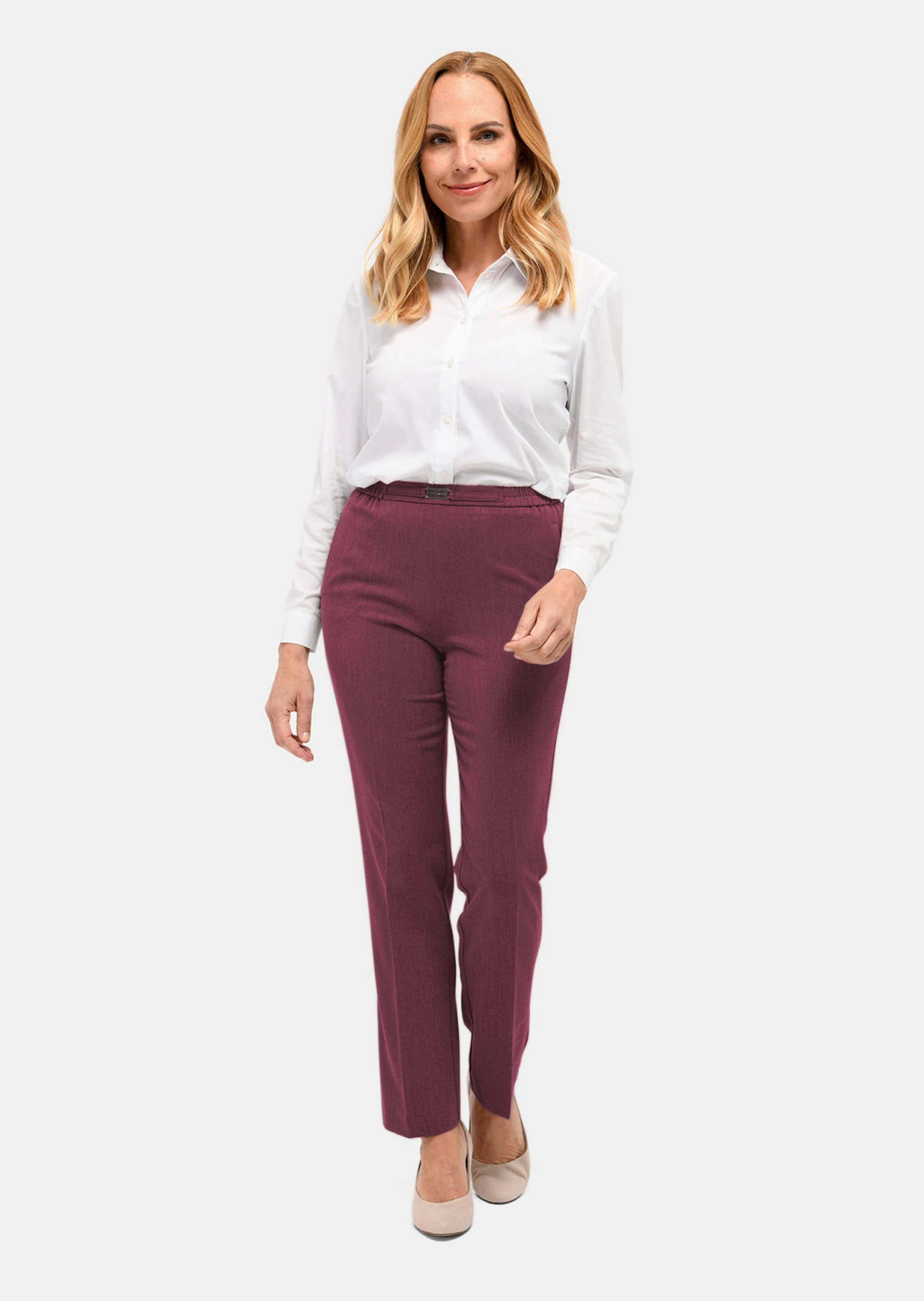 Elégant pantalon MARTHA en Professlan - bordeaux - Gr. 24 de Goldner Fashion