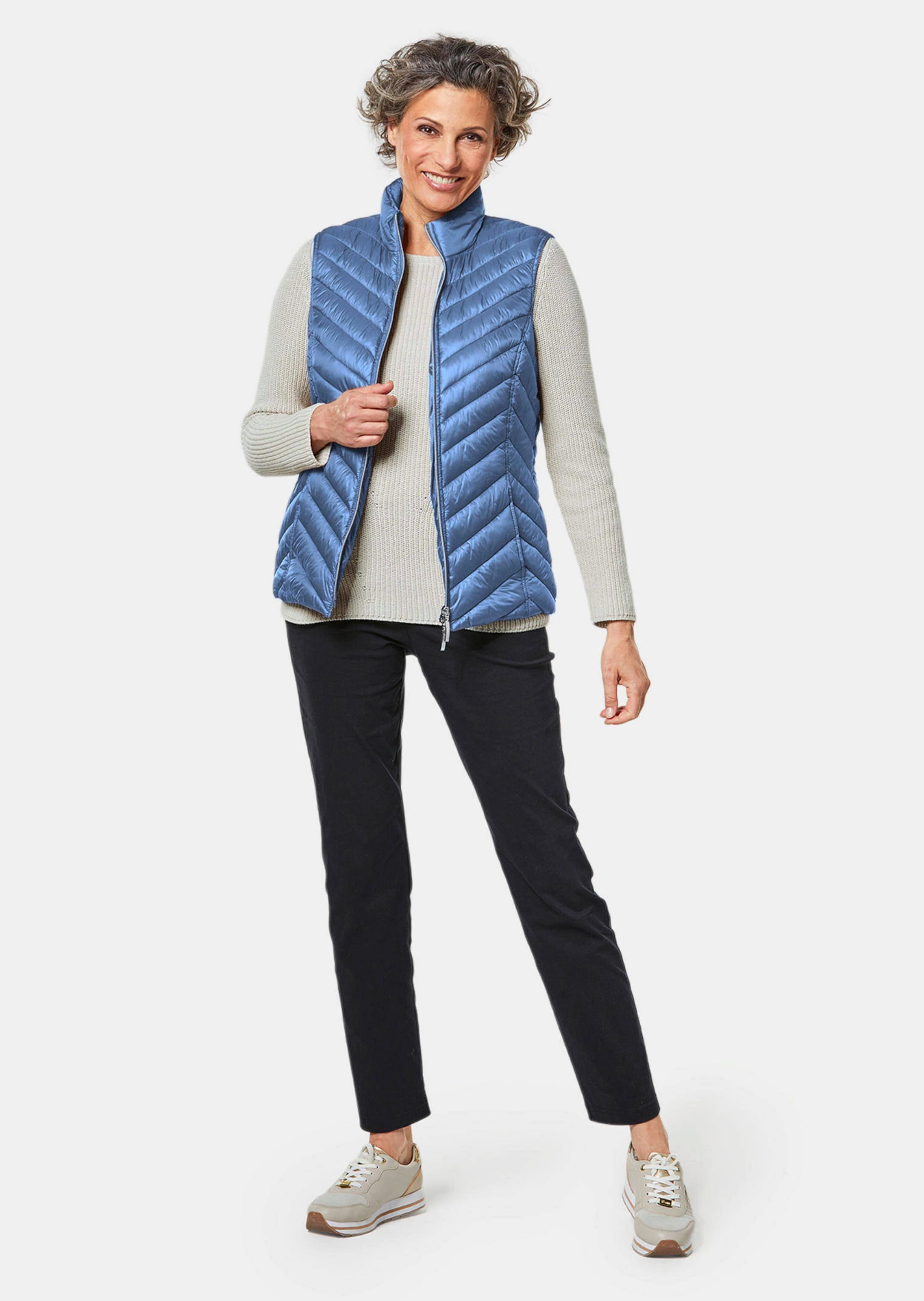 Gilet matelassé léger avantageux pour la silhouette - bleu - Gr. 54 de Goldner Fashion
