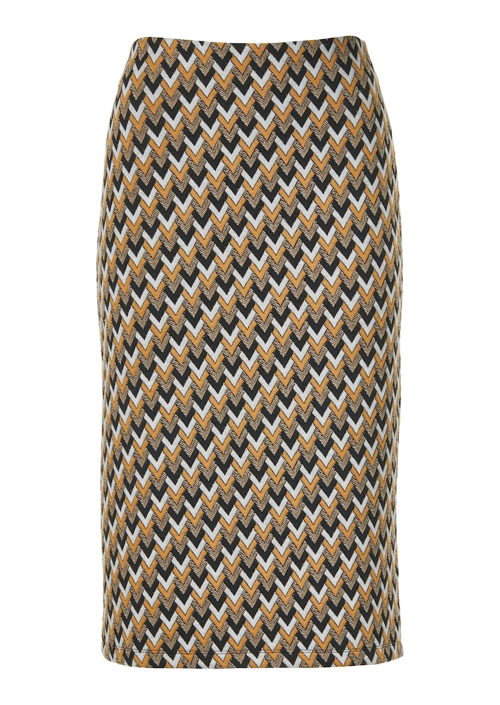 Slim jersey skirt with graphic pattern