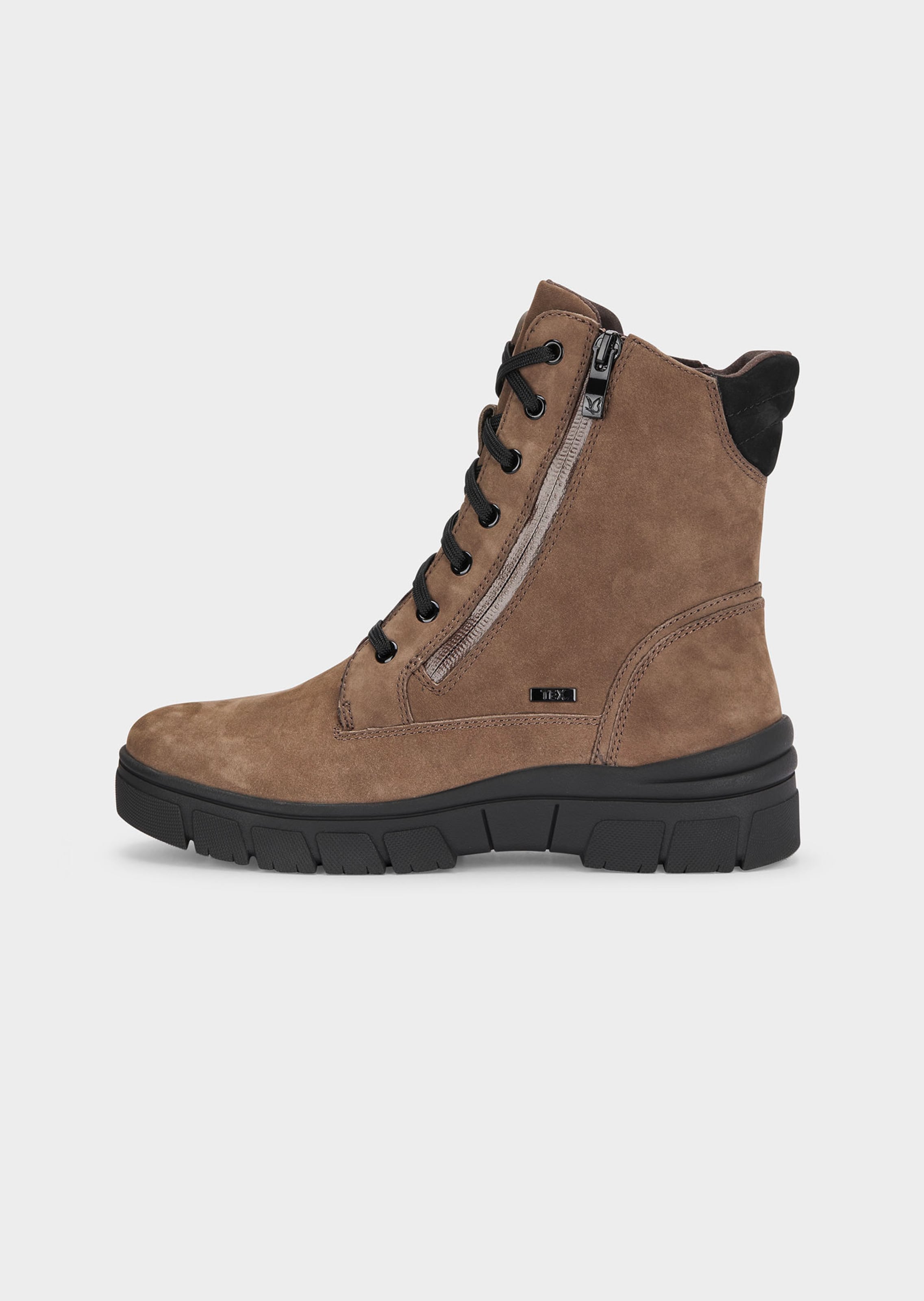 Halbstiefel mit Schnürung und Reißverschluss