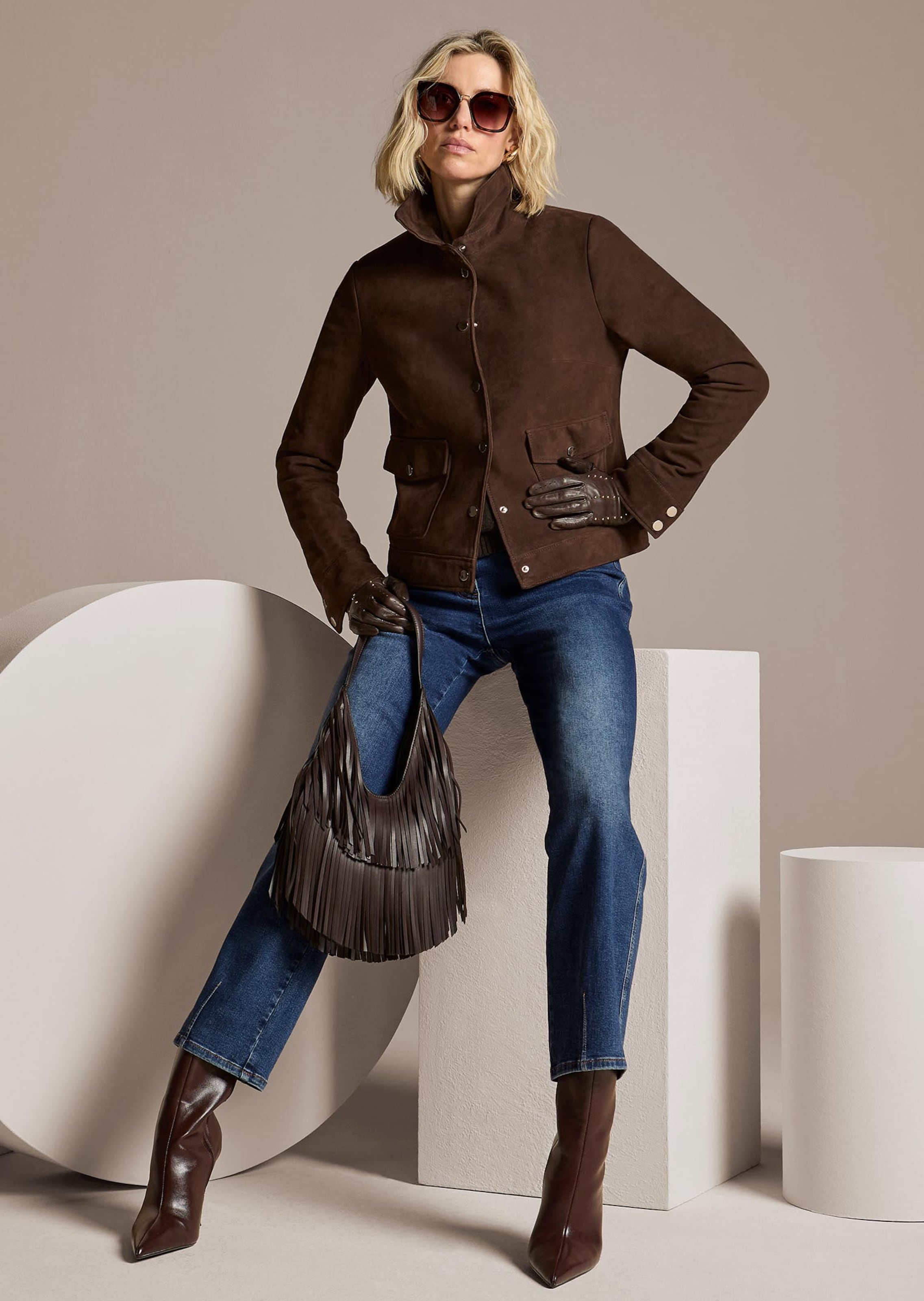Verkürzte Barrel-Jeans
