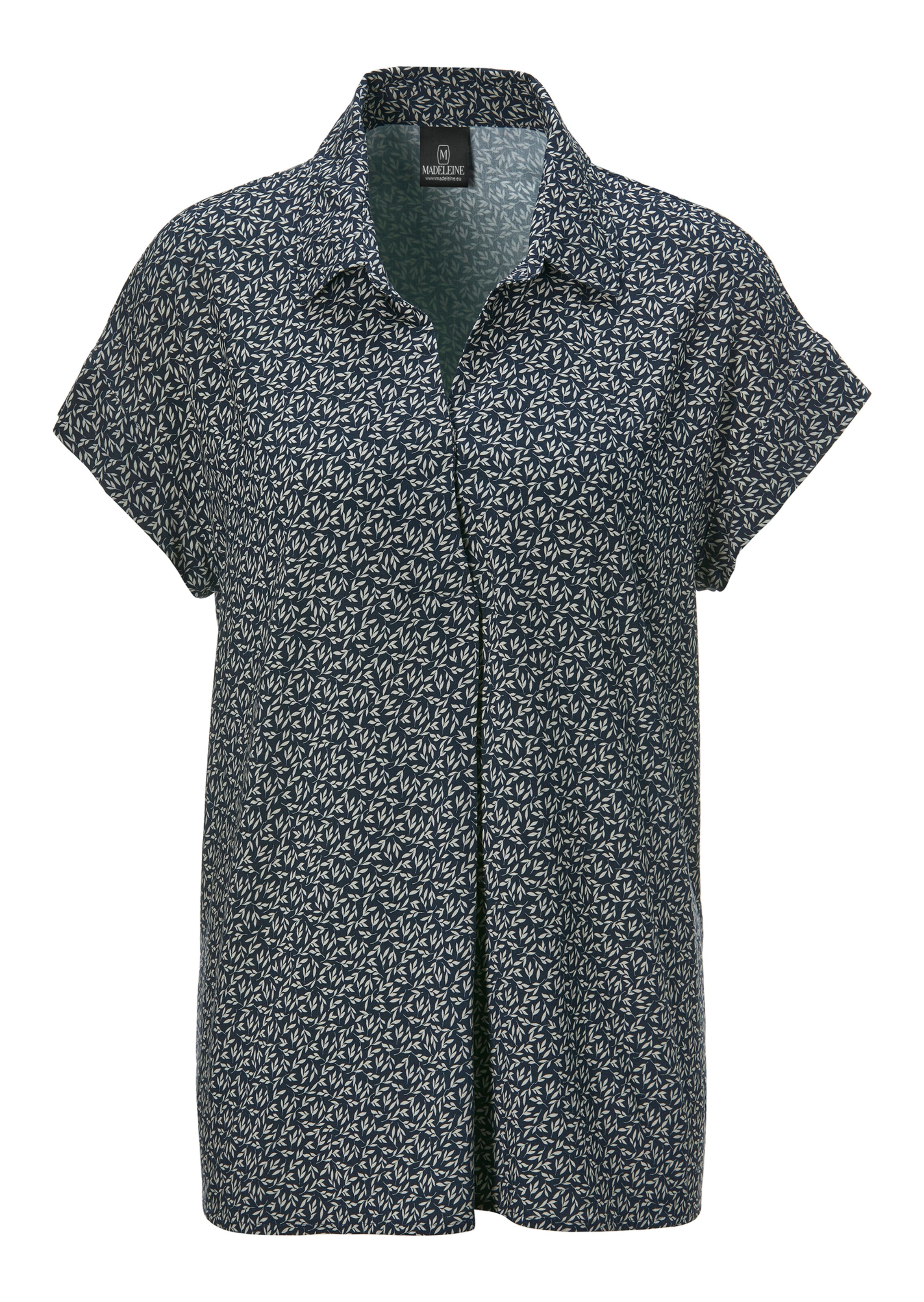 Kurzarm-Bluse mit Minimal-Druck