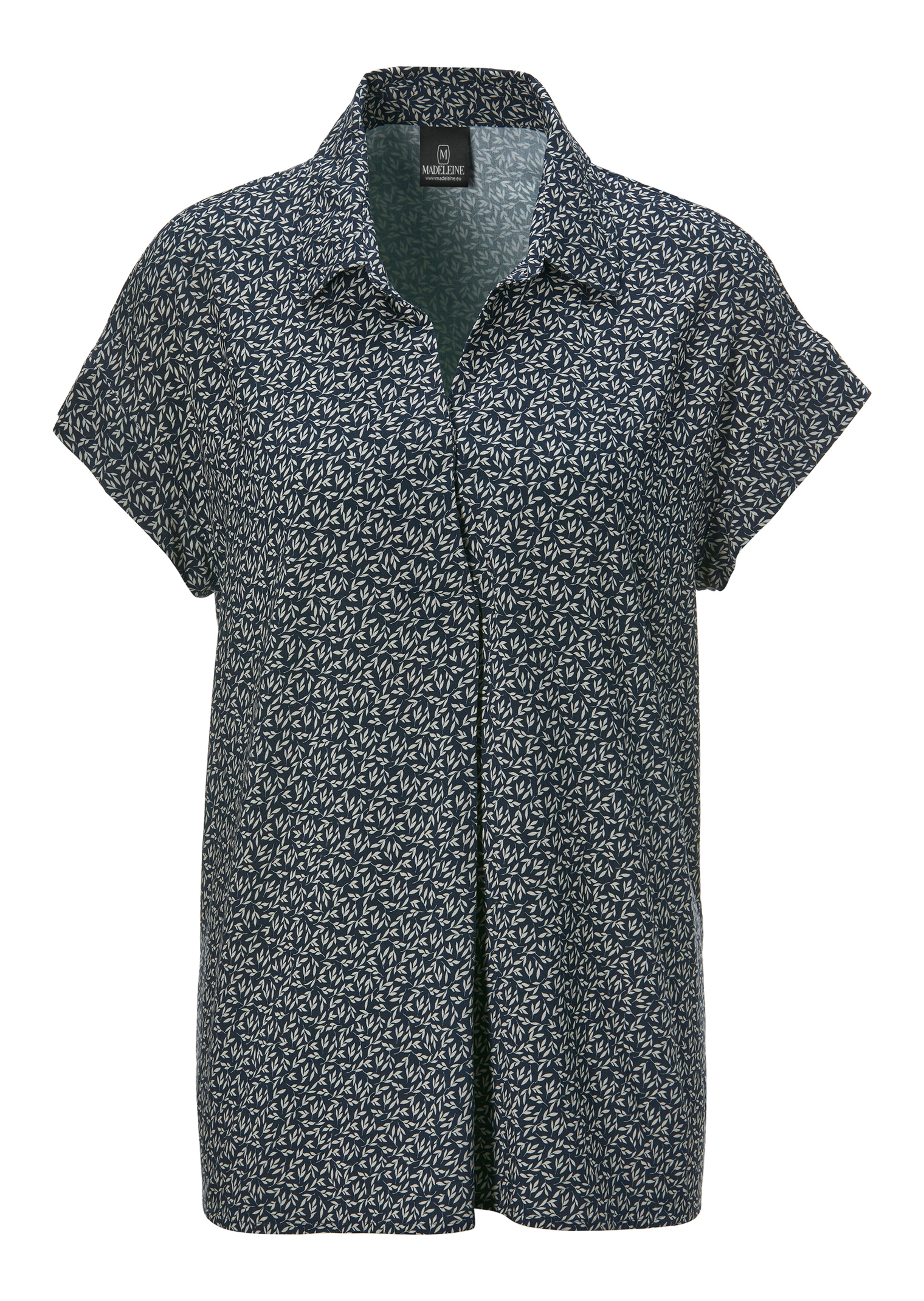 Kurzarm-Bluse mit Minimal-Druck