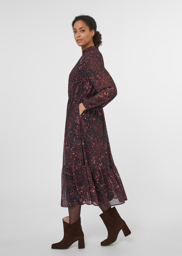Langarm-Kleid mit Unikat-Print 3