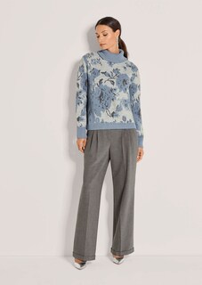 Floraler Jacquard-Pullover mit Rollkragen thumbnail 2