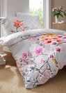 Parure de lit florale réversible en satin thumbnail 1