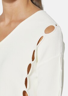 Knitted jumper with cut-outs and V-neckline thumbnail 5