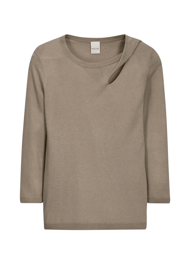 Fine knit jumper with 3/4-length sleeves and cut-out 5