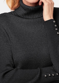 Eleganter Rollkragenpullover mit optischen Knöpfen thumbnail 5