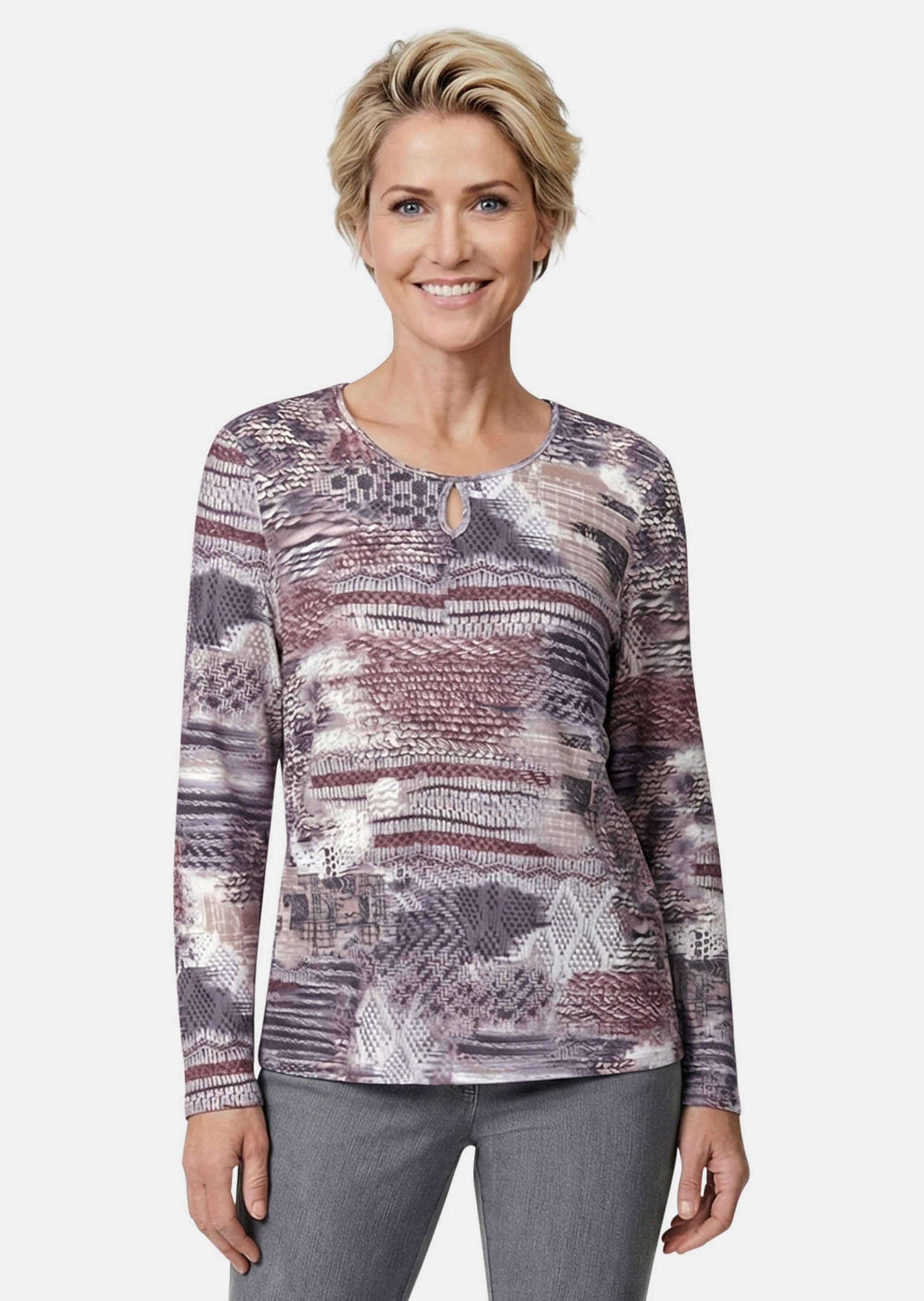 Außergewöhnliches Druckstrickshirt