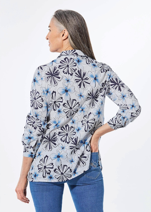 Gedessineerde blouse met overhemdkraag 2