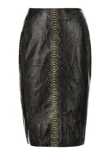Leather skirt with snake print thumbnail 1