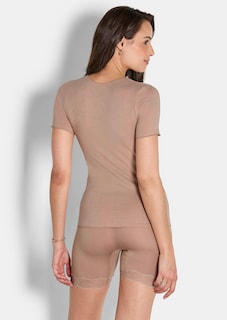 Shirt met korte mouwen in chique modal kasjmier stof thumbnail 2