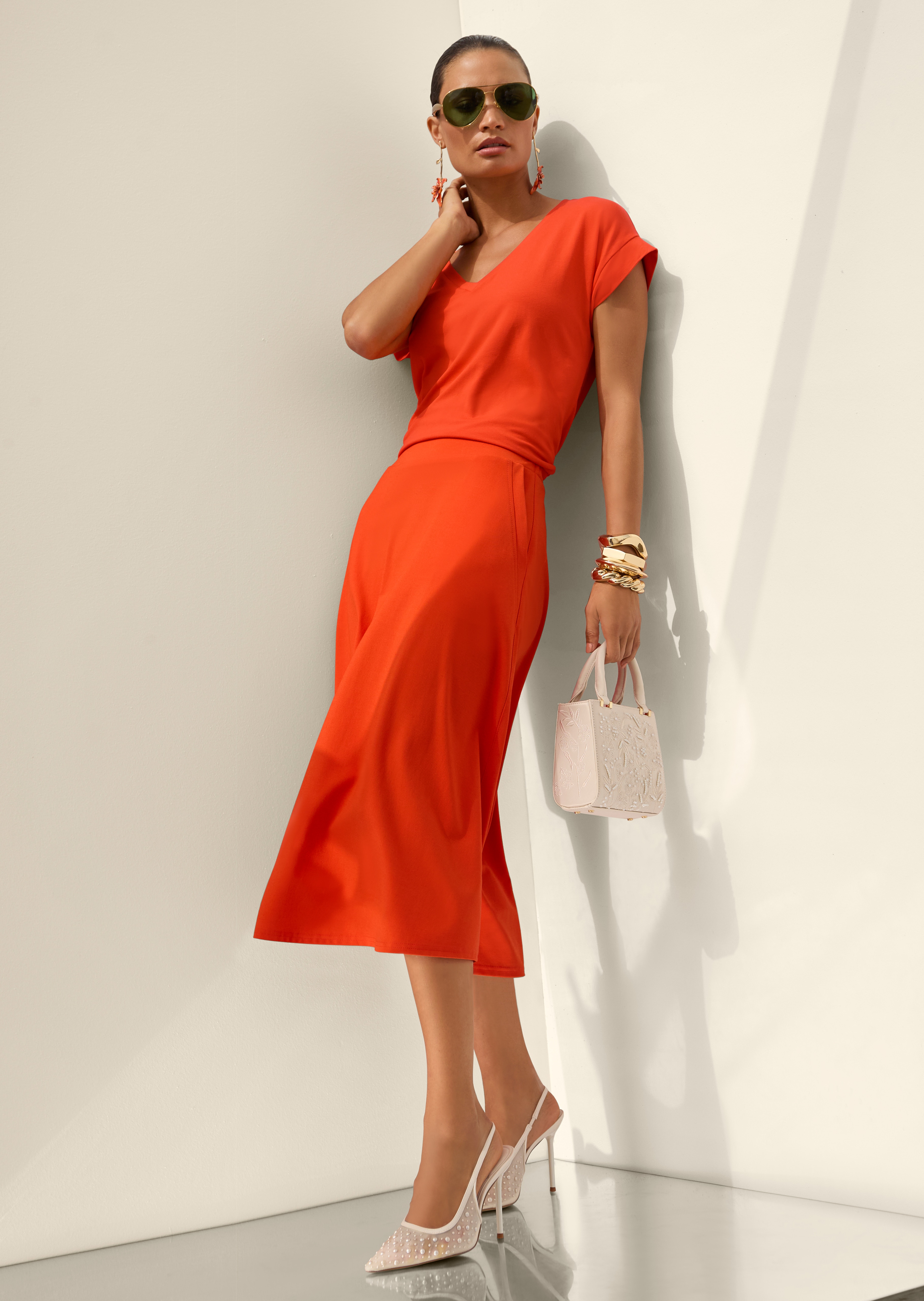 Jersey A-line skirt