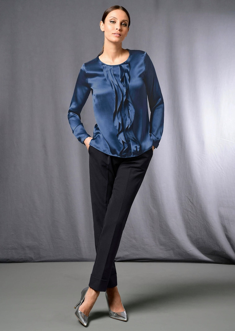 Seidenbluse mit Volants