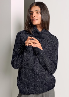 Schimmernder Pullover mit Polo-Kragen thumbnail 1