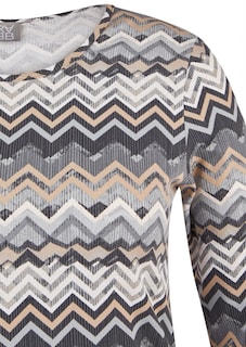 T-shirt en jersey avec motif en zigzag thumbnail 2