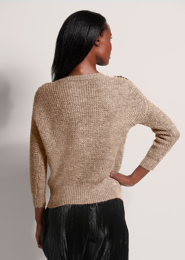 Rundhals-Pullover mit Pailletten und Schmuckperlen 2