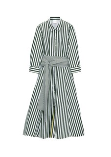 Striped shirt dress with tie sash thumbnail 6