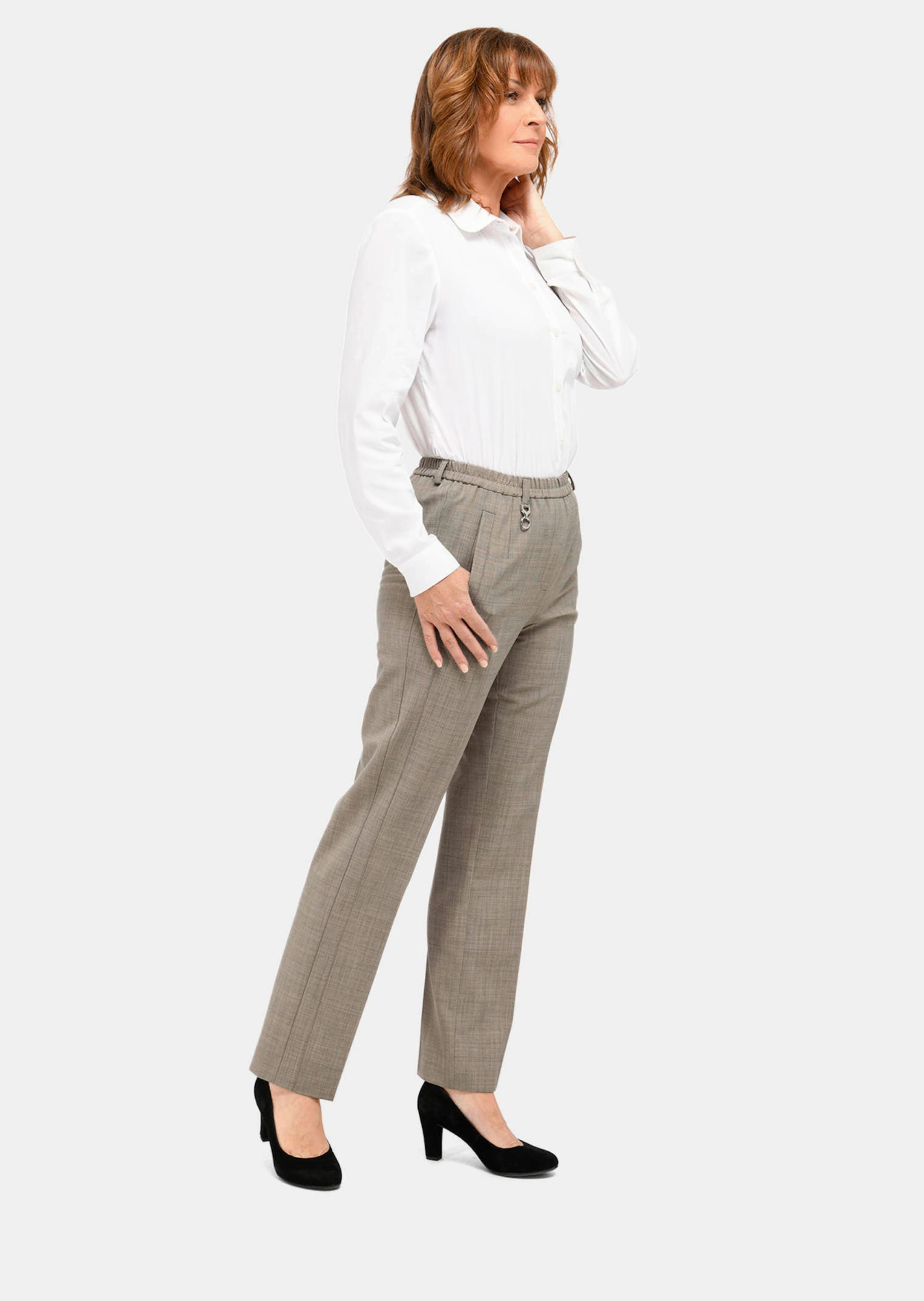 Pantalon Trevira en laine vierge LOUISA - taupe / mélangé - Gr. 215 de Goldner Fashion