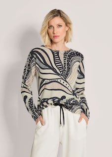 Feinstrick-Pullover mit Fantasy-Print thumbnail 1