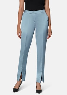 Satin trousers with front hem slits thumbnail 1