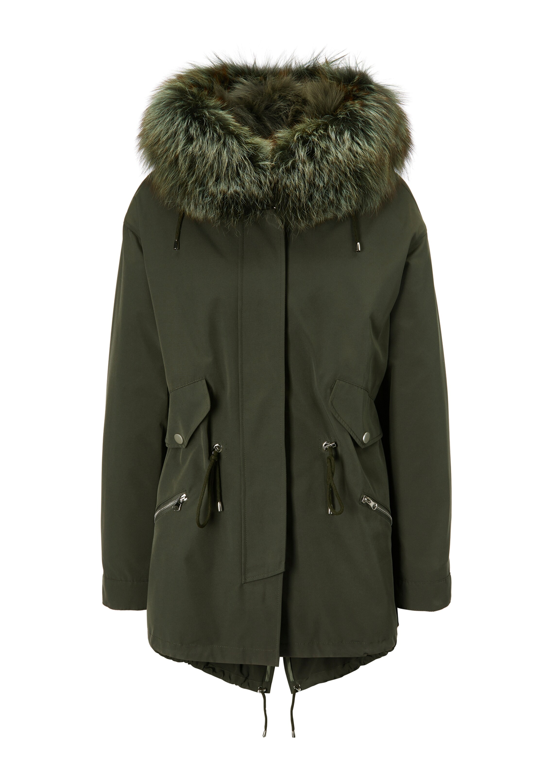 Kapuzen-Parka mit abnehmbarem Pelz