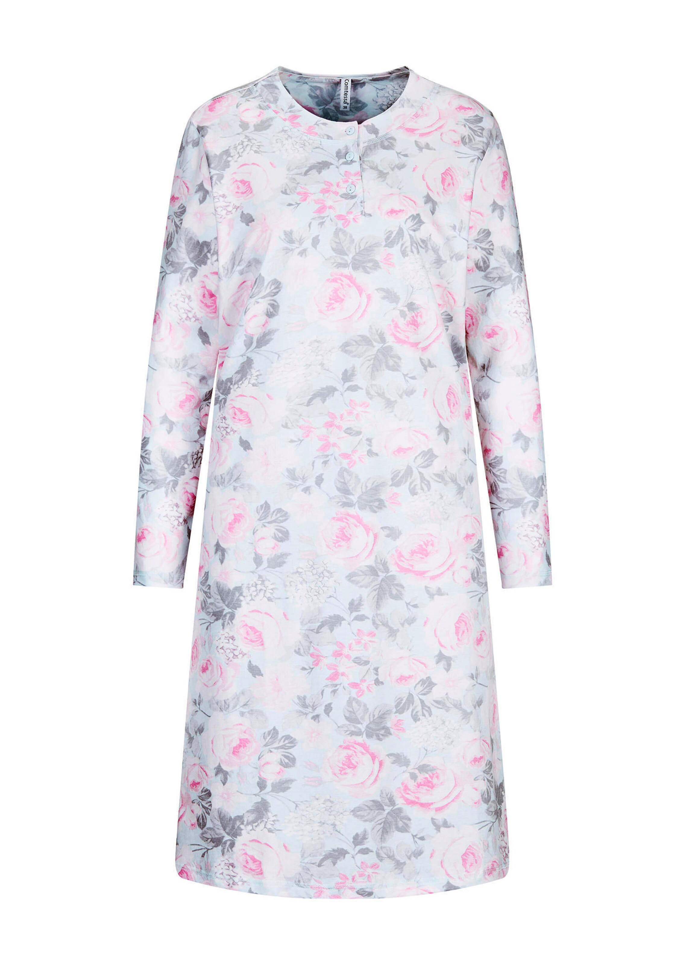 Nachthemd mit All-over-Rosenprint