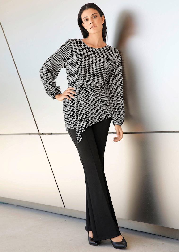 Bluse in Hahnentrittdessin