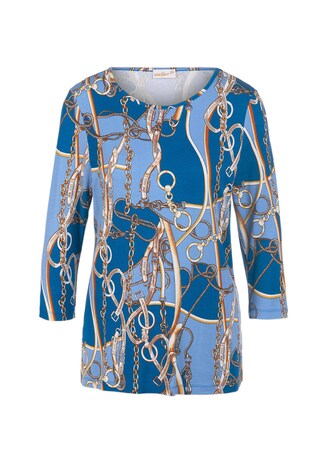 königsblau / gemustert Kombistarkes Shirt mit modischem Versailles-Druck