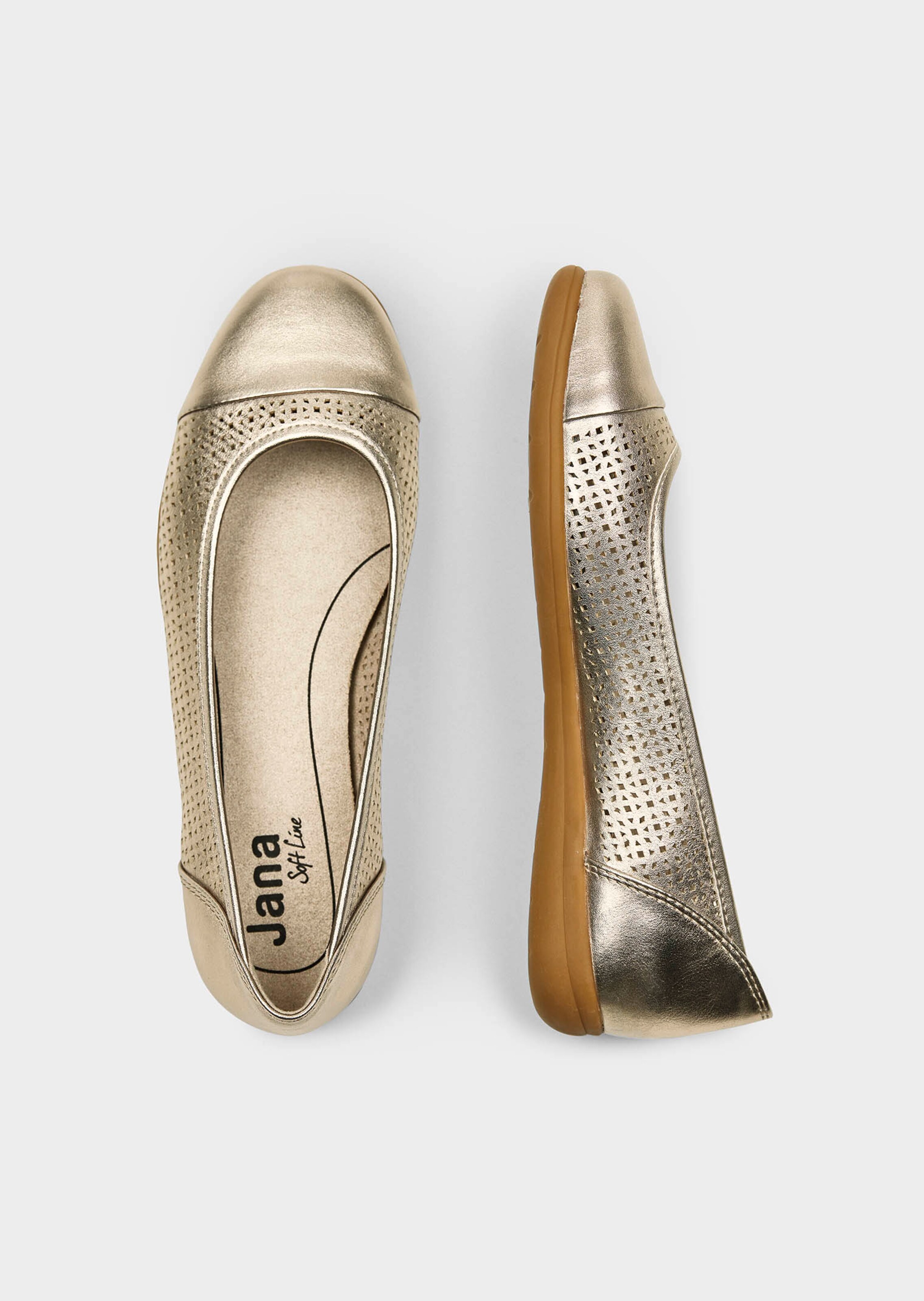 Ballerines avec perforations mode - champagne / métallique - Gr. 37 de Goldner Fashion