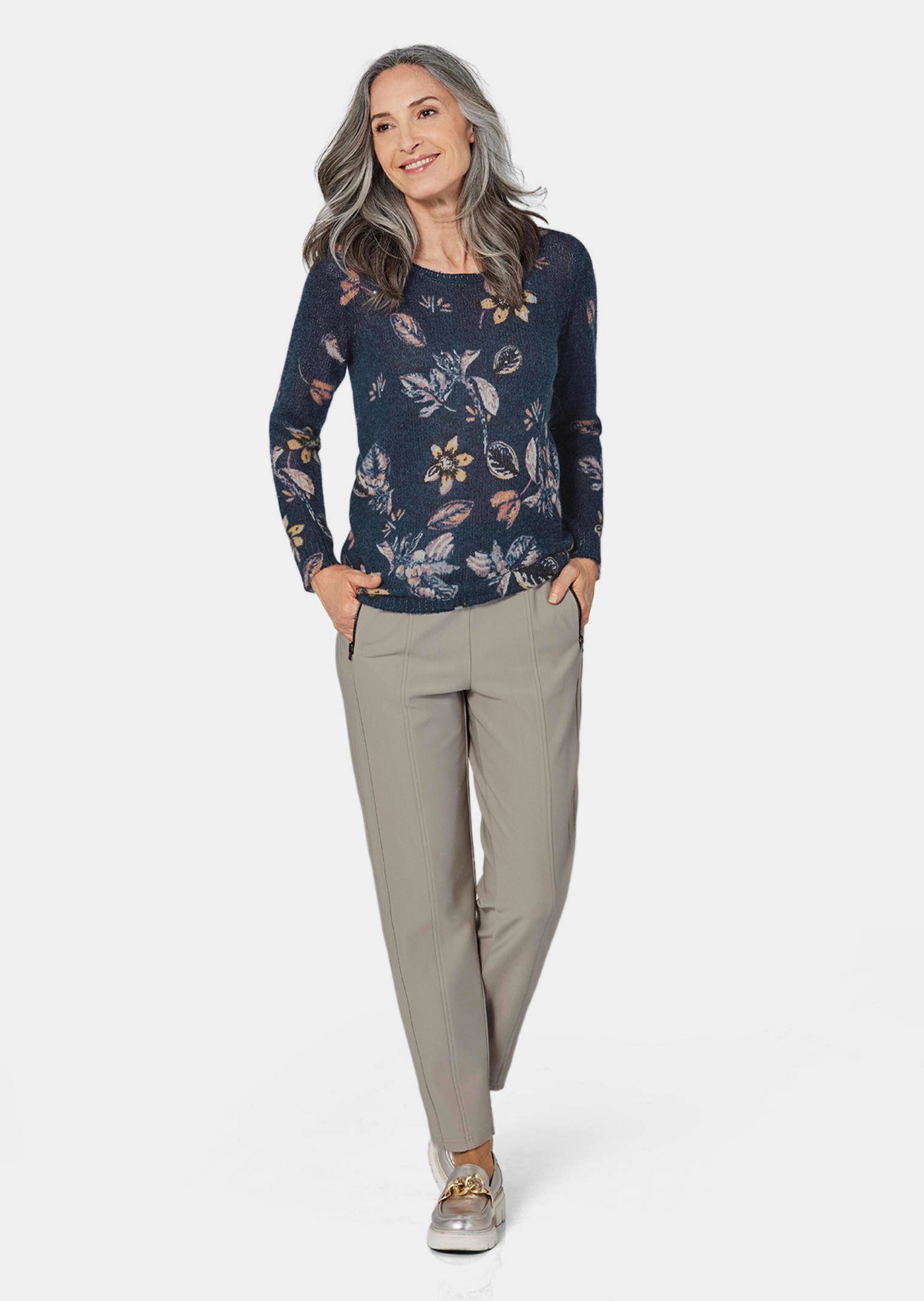 Jogpant à poches zippées - gris pierre - Gr. 52 de Goldner Fashion