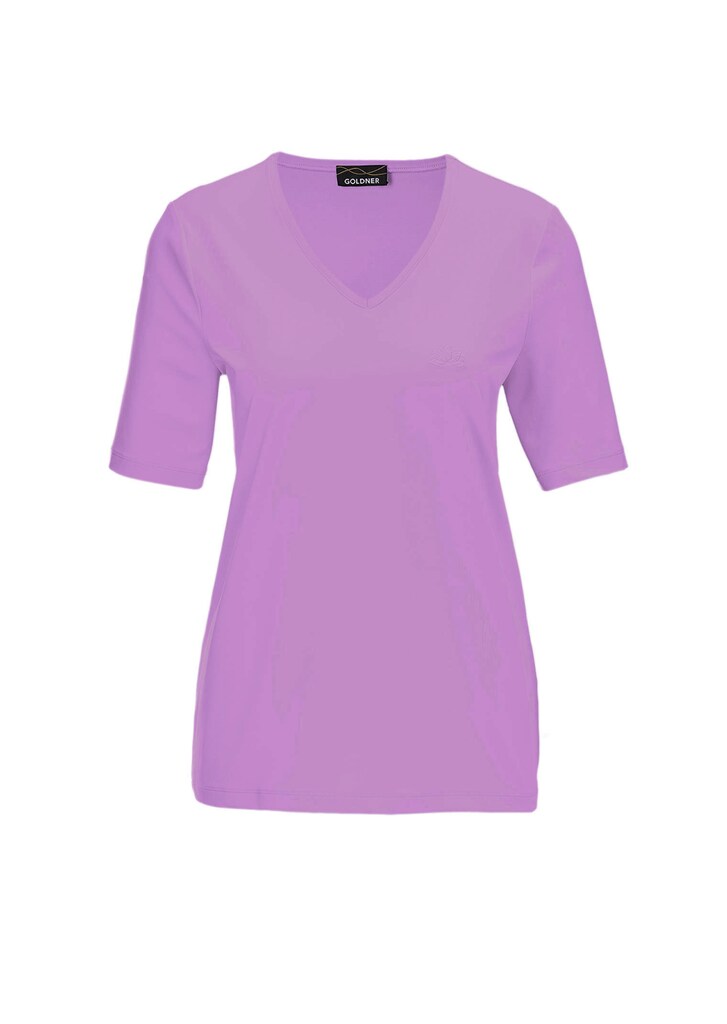 Shirt mit V-Ausschnitt und Halbarm