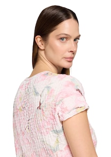 T-shirt structuré avec motif floral thumbnail 5